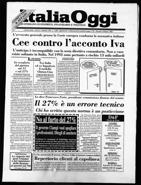 Italia oggi : quotidiano di economia finanza e politica